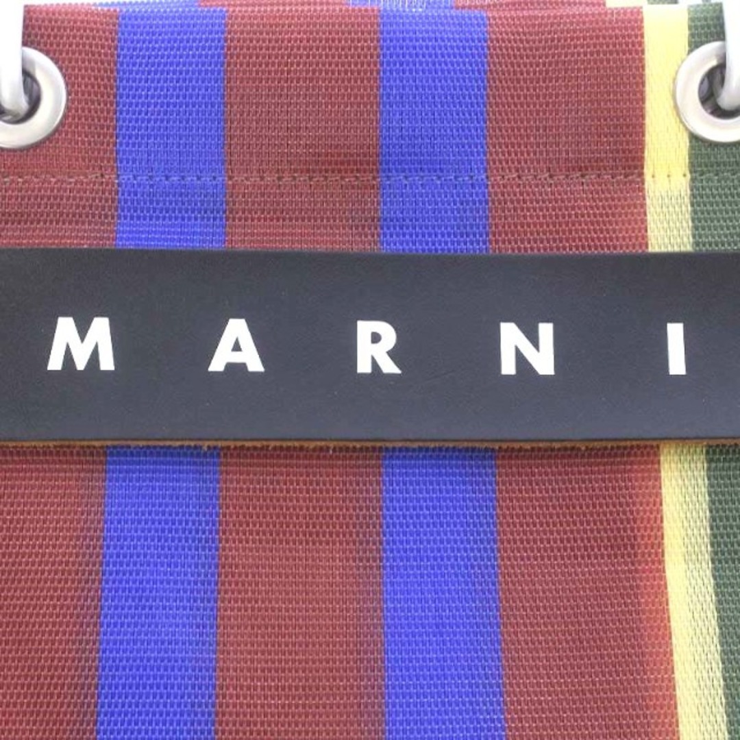 新品MARNI フラワーカフェ メッシュトートバッグ アルミハンドル