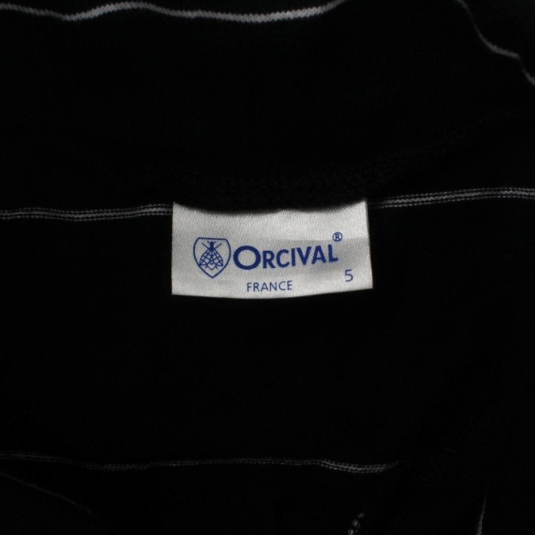 ORCIVAL(オーシバル)のORCIVAL Tシャツ カットソー 長袖 ボーダー ハイネック 5 L 黒 白 メンズのトップス(Tシャツ/カットソー(七分/長袖))の商品写真
