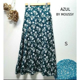 アズールバイマウジー(AZUL by moussy)のAZUL アズールバイマウジー　フラワーパターンサイドスリットスカート　ロング(ロングスカート)