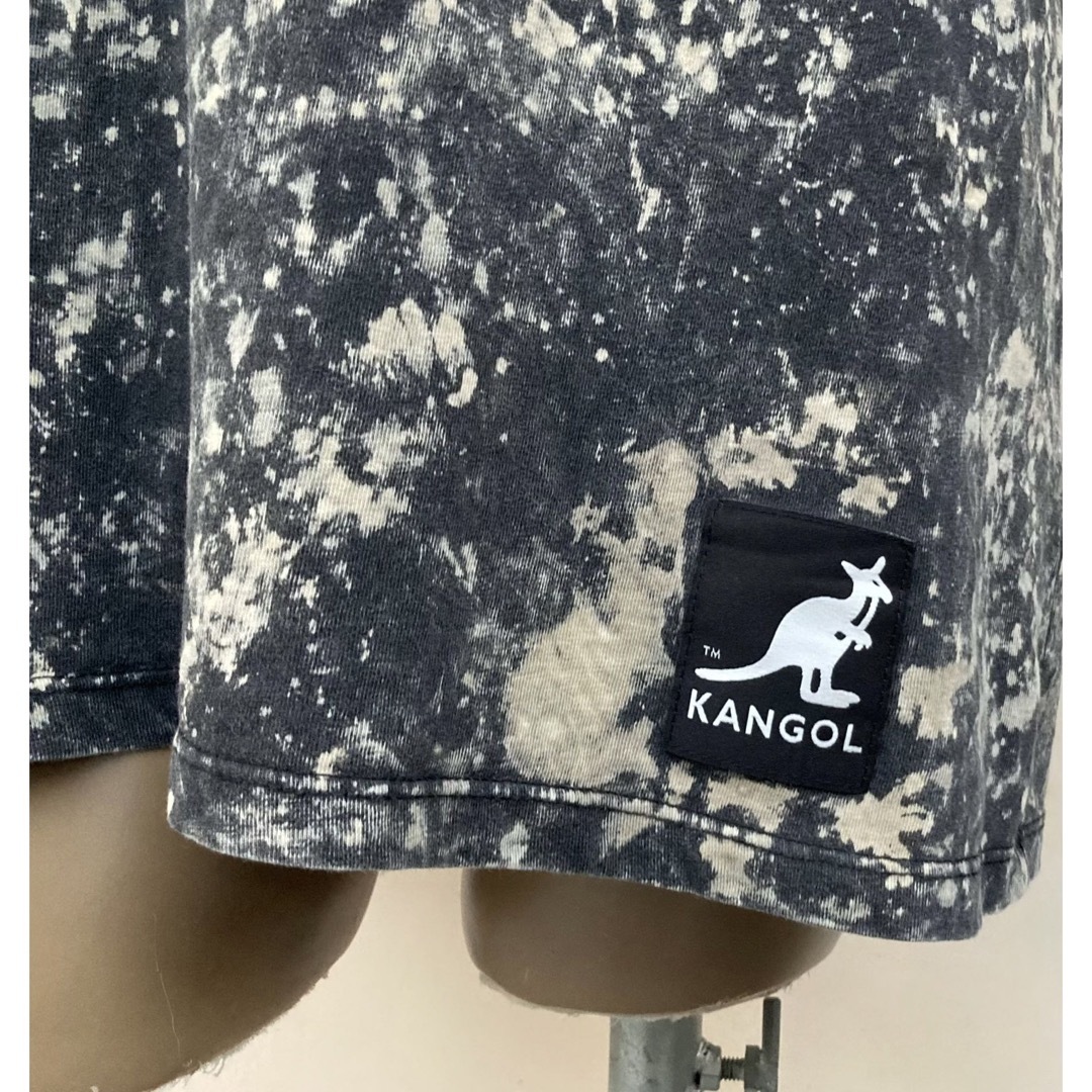 KANGOL(カンゴール)の二回使用 KANGOL×H&MのチャコールカラーのタイダイTシャツ XL位 レディースのトップス(Tシャツ(半袖/袖なし))の商品写真