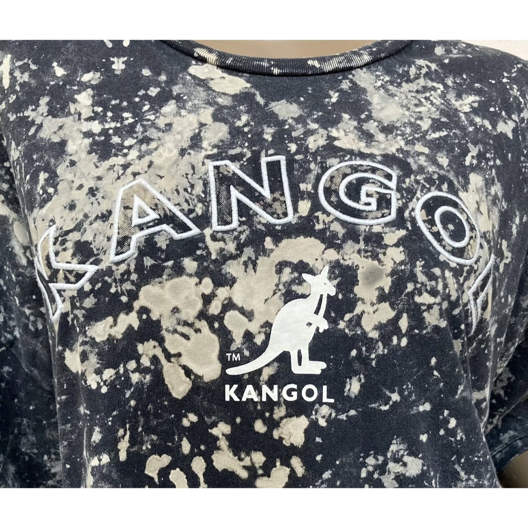 KANGOL(カンゴール)の二回使用 KANGOL×H&MのチャコールカラーのタイダイTシャツ XL位 レディースのトップス(Tシャツ(半袖/袖なし))の商品写真