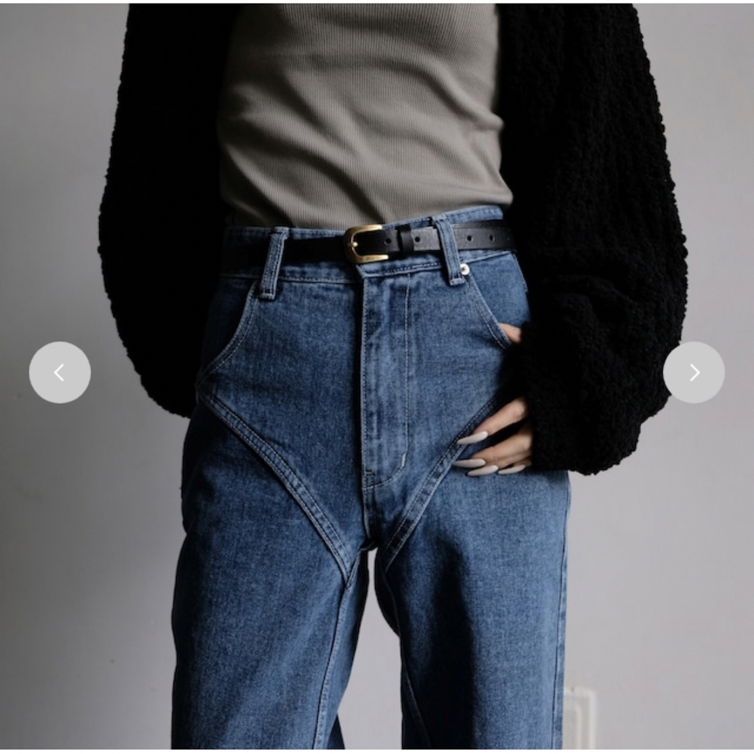 moussy(マウジー)のFelim V LINE LONG DENIM レディースのパンツ(デニム/ジーンズ)の商品写真