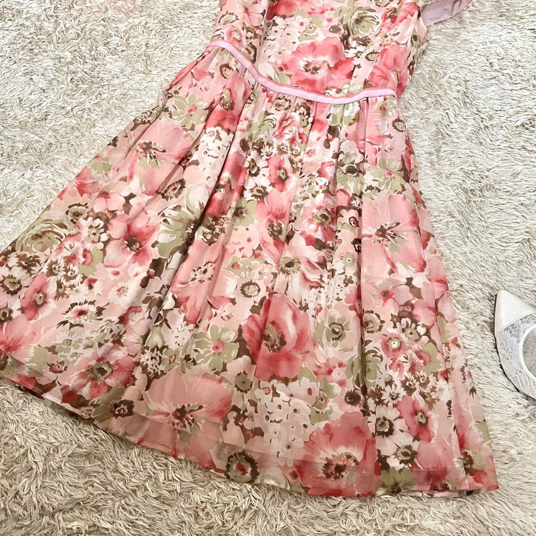 TOCCA - 【極美品】トッカ 花柄プリントシフォンワンピース 水彩画風