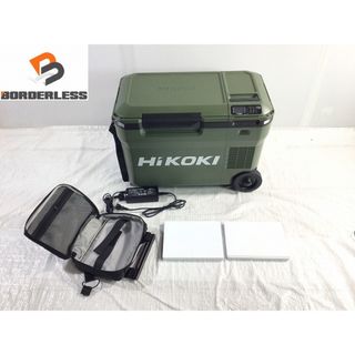 ヒタチ(日立)の☆中古美品☆ HIKOKI ハイコーキ 14.4V/18V コードレス冷温庫 UL18DC フォレストグリーン本体+DCアダプター クーラー 保冷 75432(工具)