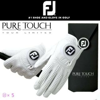 フットジョイ(FootJoy)のフットジョイ ピュアタッチ【グローブ】 22cm ホワイト5枚セット(その他)