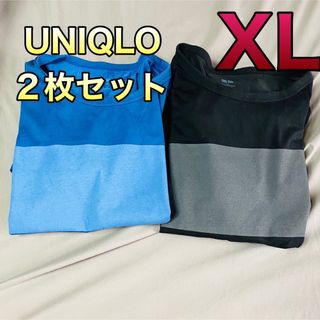 ユニクロ(UNIQLO)のUNIQLO エアリズムTシャツ 同柄色違い2枚セット XLサイズ(Tシャツ/カットソー(半袖/袖なし))