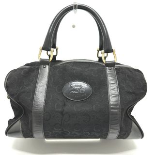 セリーヌ(celine)のセリーヌ CELINE 馬車 ヴィンテージ Cマカダム カバン ハンドバッグ ボストンバッグ キャンバス/レザー ブラック(ボストンバッグ)