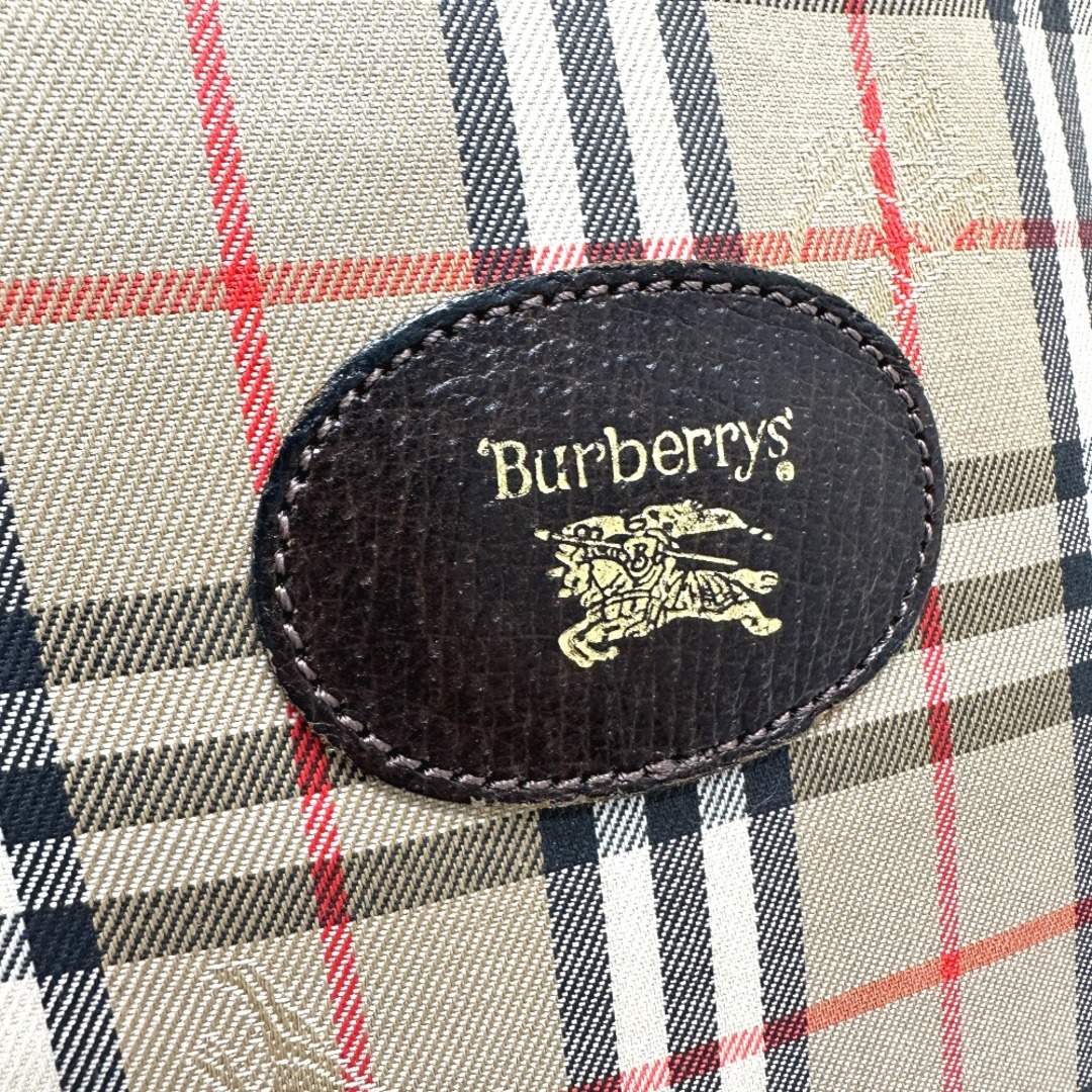 BURBERRY(バーバリー)のバーバリー BURBERRY チェック メイクポーチ 化粧ポーチ ポーチ キャンバス/レザー ベージュ メンズのバッグ(セカンドバッグ/クラッチバッグ)の商品写真