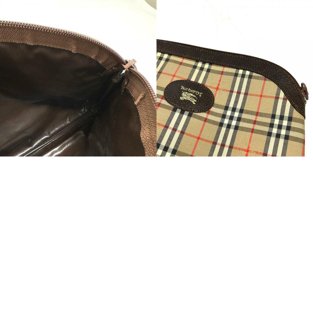 BURBERRY(バーバリー)のバーバリー BURBERRY チェック メイクポーチ 化粧ポーチ ポーチ キャンバス/レザー ベージュ メンズのバッグ(セカンドバッグ/クラッチバッグ)の商品写真