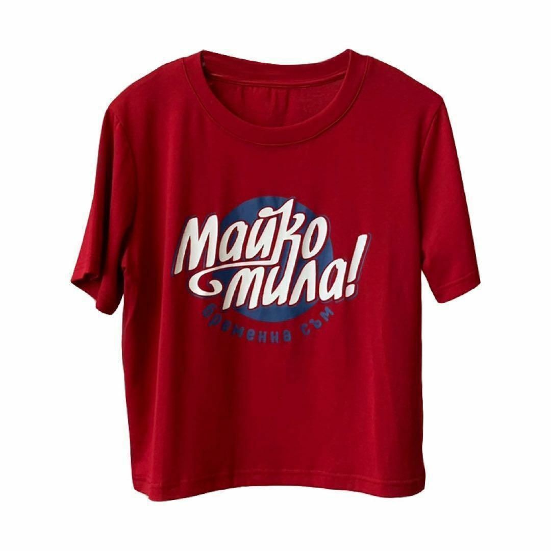 カジュアル tシャツ ゆったり レディース 半袖 ロゴ 夏  韓国  赤 XL レディースのトップス(Tシャツ(半袖/袖なし))の商品写真
