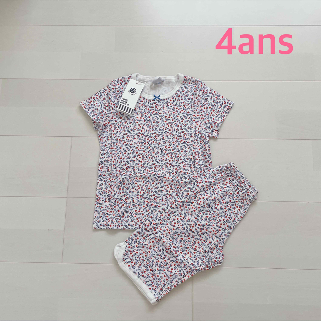 PETIT BATEAU(プチバトー)のプチバトー　プリント半袖パジャマ　4ans キッズ/ベビー/マタニティのキッズ服女の子用(90cm~)(パジャマ)の商品写真