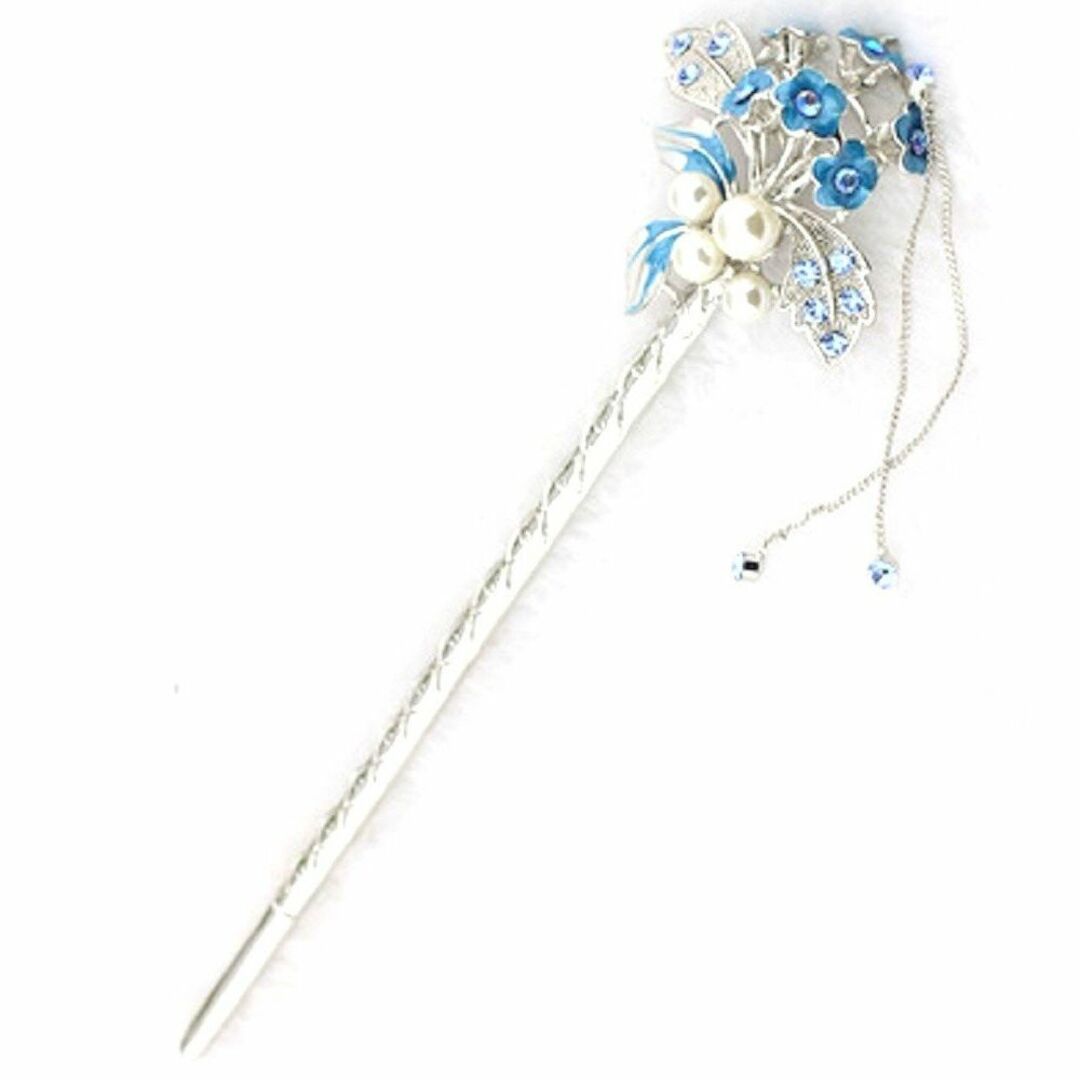 【色: 青】[ミャオミャオ] Miaomyao 簪 かんざし 髪飾り 和装 一本