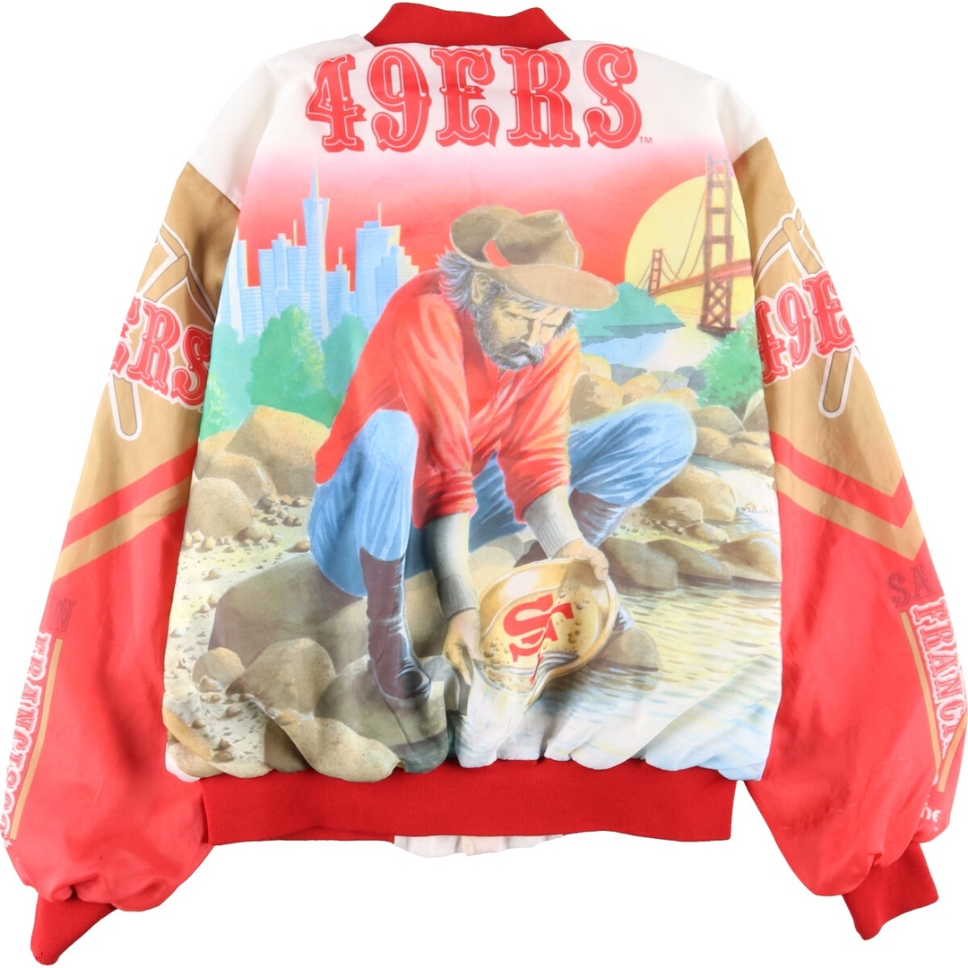 古着 90年代 Chalk Line NFL SAN FRANCISCO 49ERS サンフランシスコ フォーティナイナーズ スタジャン  アワードジャケット バーシティジャケット USA製 メンズXL ヴィンテージ /eaa352825