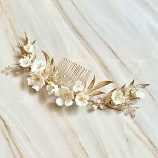 H35ブライダル　ヘッドドレス　ウェディング　ヘアアクセサリー　髪飾り　ティアラ(ヘッドドレス/ドレス)