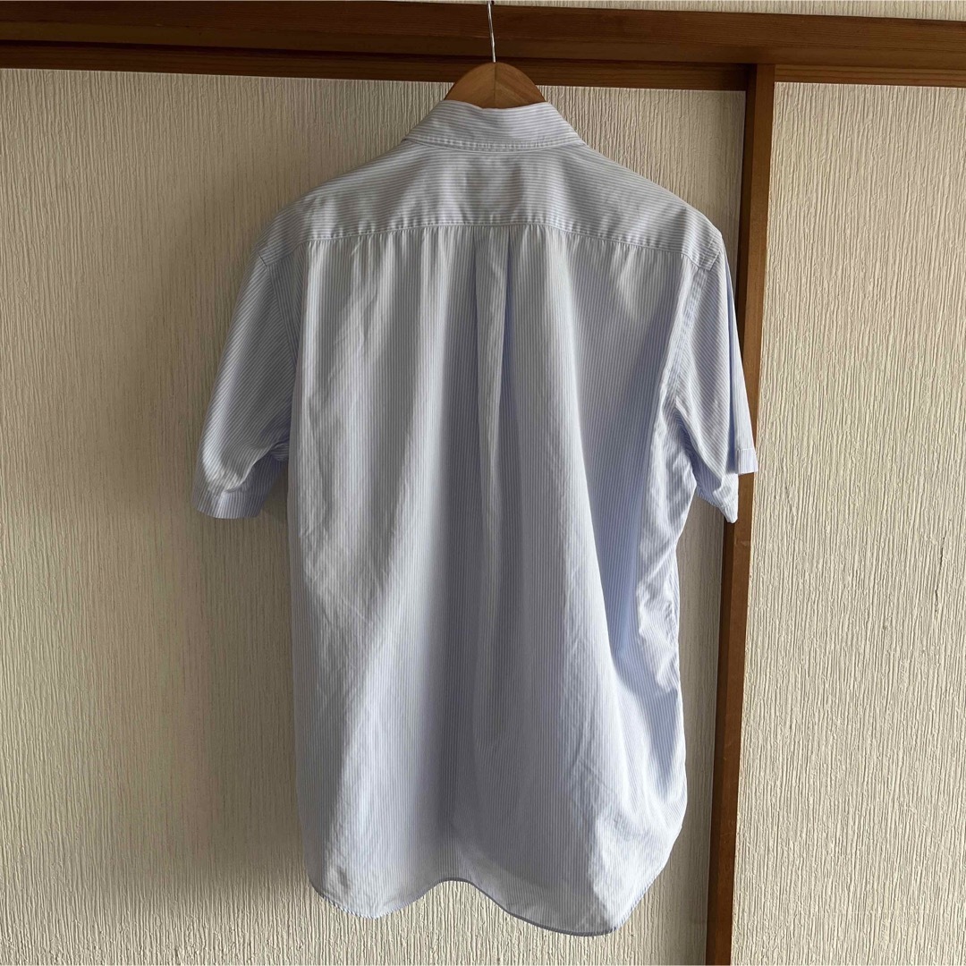 【美品】Maker's Shirt鎌倉　100番手　ストライプ半袖シャツ