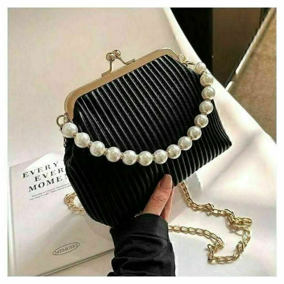 ラスト1点】ブラック パールパーティーバッグ ショルダー ミニバッグ 韓国の通販 by Nao☆WeddingJewelry|ラクマ ブラック パールパーティーバッグ ショルダー ミニバッグ 韓国