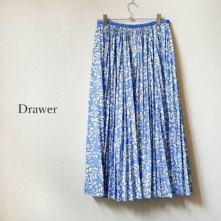 ドゥロワー(Drawer)のドゥロワー Drawer 花柄プリーツスカート2019年リゾート 水色 36(ロングスカート)