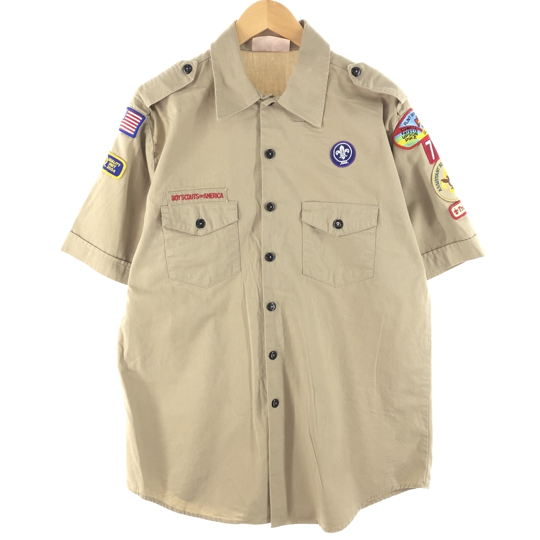 70年代 BOY SCOUT OF AMERICA 半袖 ボーイスカウトシャツ USA製 メンズL ヴィンテージ /eaa355881