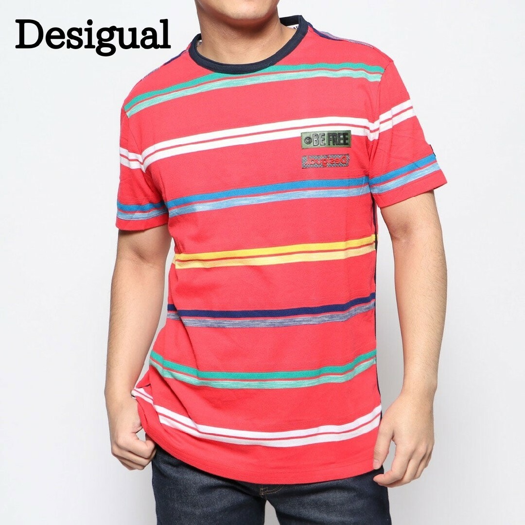 Desigual　デシグアル　Tシャツ　カットソー　半袖　LEON　ボーダー