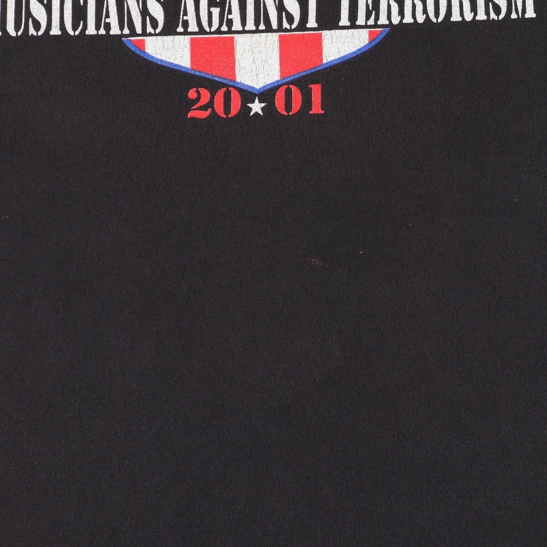 00年代 DELTA MUSICIANS AGAINST TERRORISM 2001 両面プリント バンドTシャツ バンT メンズXL /eaa355904605cm肩幅