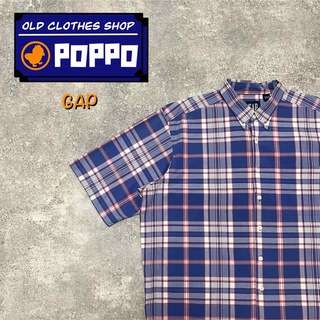 ギャップ(GAP)のオールドギャップGAP☆半袖チェックシャツ 90s ラピスラズリ系(シャツ)