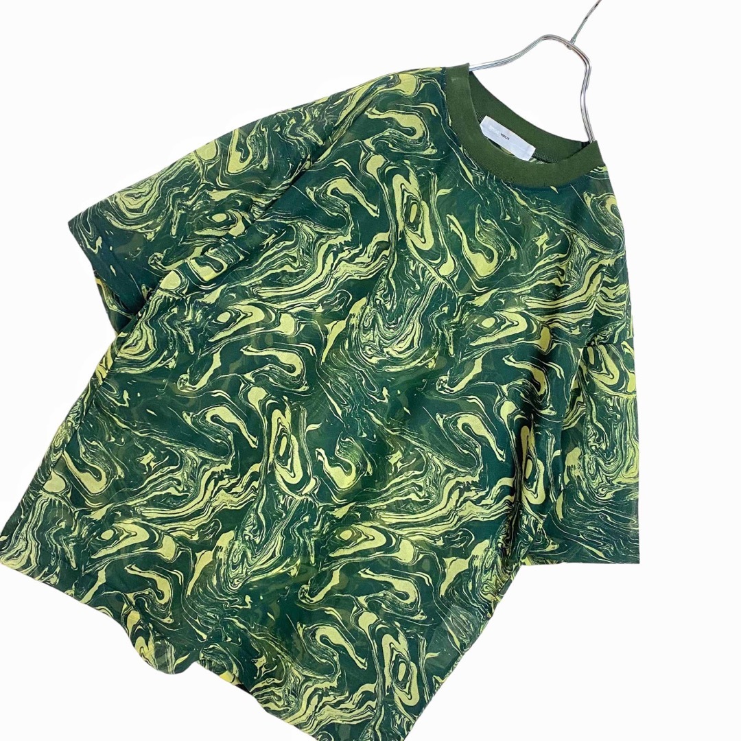 TOGA VIRILIS(トーガビリリース)の【人気】トーガ マーブル プリント シアー Tシャツ メンズ 48 グリーン メンズのトップス(Tシャツ/カットソー(半袖/袖なし))の商品写真