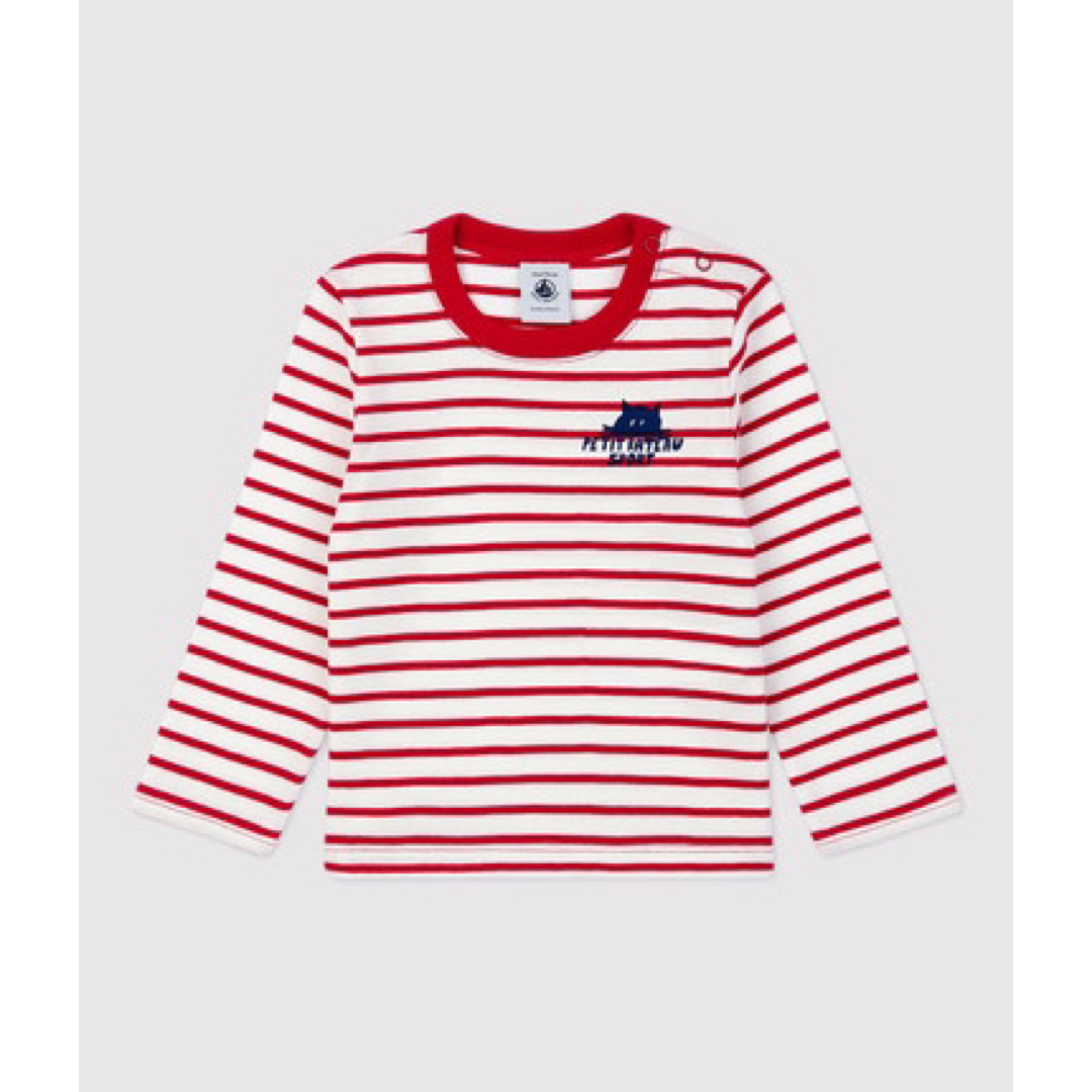 PETIT BATEAU(プチバトー)のプチバトー　ミニマリニエール長袖Ｔシャツ　ボーダー　キャット キッズ/ベビー/マタニティのベビー服(~85cm)(シャツ/カットソー)の商品写真