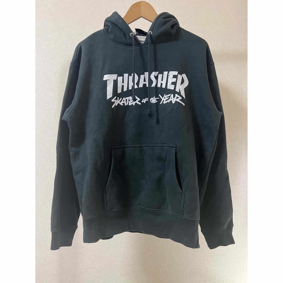 THRASHER　スラッシャー　40YEARSパーカー　男女兼用　ブラック　L