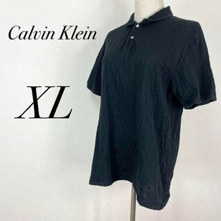 カルバンクライン(Calvin Klein)のカルバンクライン　ポロシャツ　半袖　コットン　薄手　大きめ　カジュアル　古着(ポロシャツ)