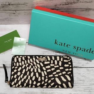 ケイトスペードニューヨーク(kate spade new york)の★未使用に近い★ケイトスペード　長財布　ラウンドファスナー　ジラフ柄(財布)