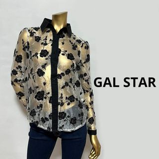 ギャルスター(GALSTAR)の【2905】GAL STAR 薔薇柄 透けトップス 長袖 シャツ(シャツ/ブラウス(長袖/七分))