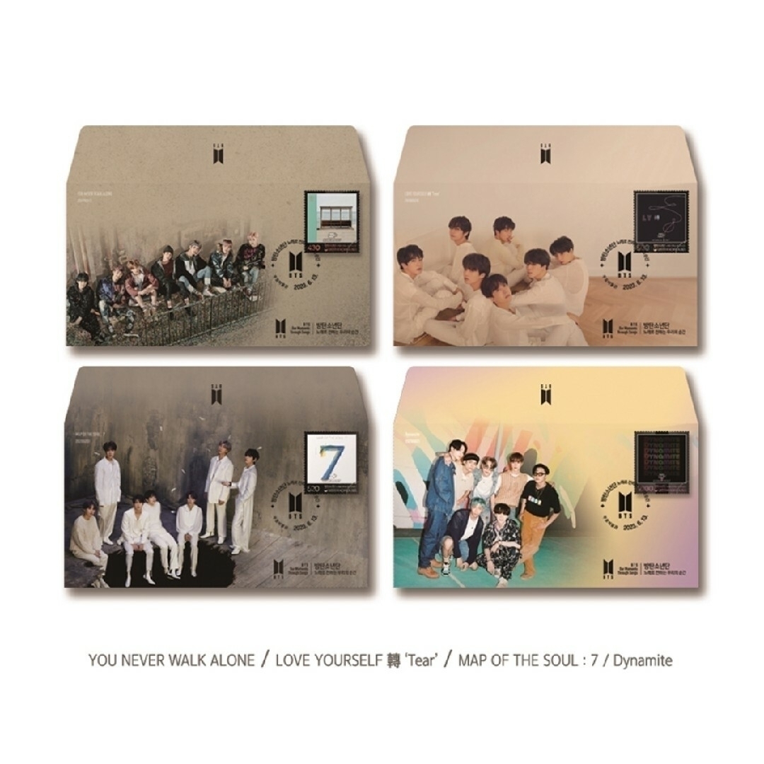 ＊BTS 10周年記念切手  初日カバー 10枚+マキシマム葉書10枚セット