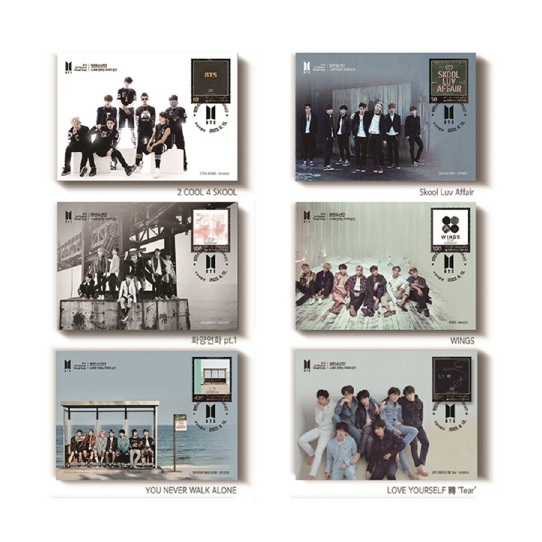 ＊BTS 10周年記念切手  初日カバー 10枚+マキシマム葉書10枚セット