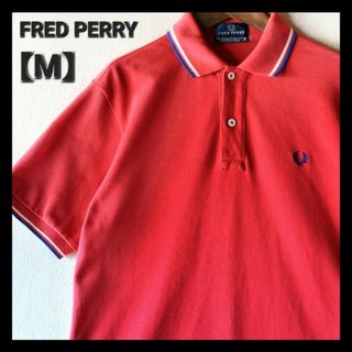 フレッドペリー(FRED PERRY)の古着★フレッドペリー ワンポイント 刺繍ロゴ 鹿の子 カノコ 半袖 赤ポロシャツ(ポロシャツ)