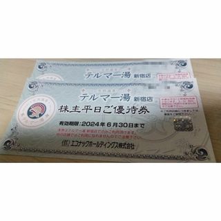 エコナック　株主優待券　テルマー湯　2枚(その他)