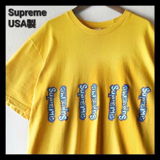 シュプリーム(Supreme)の古着★希少カラー シュプリーム USA製 7連ブランドロゴ マスタード黄Tシャツ(Tシャツ/カットソー(半袖/袖なし))