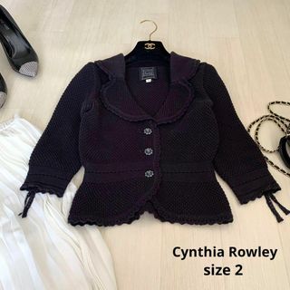 シンシアローリー(Cynthia Rowley)のCynthia Rowley シンシアローリー　ニット　ジャケット　ブラック(テーラードジャケット)