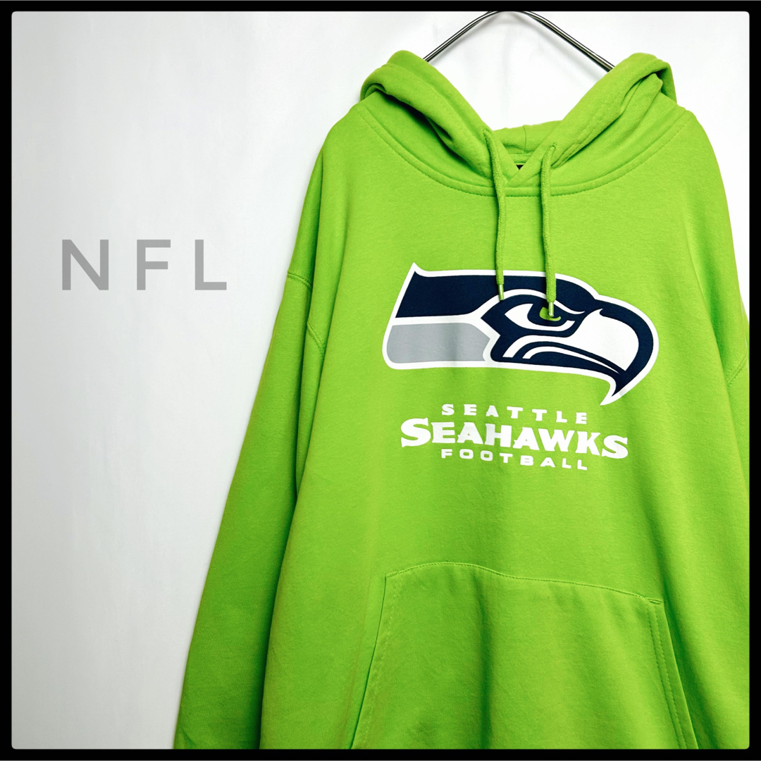 NFL SEATTLE SEAHAWKS プリント　パーカー　ライムグリーン