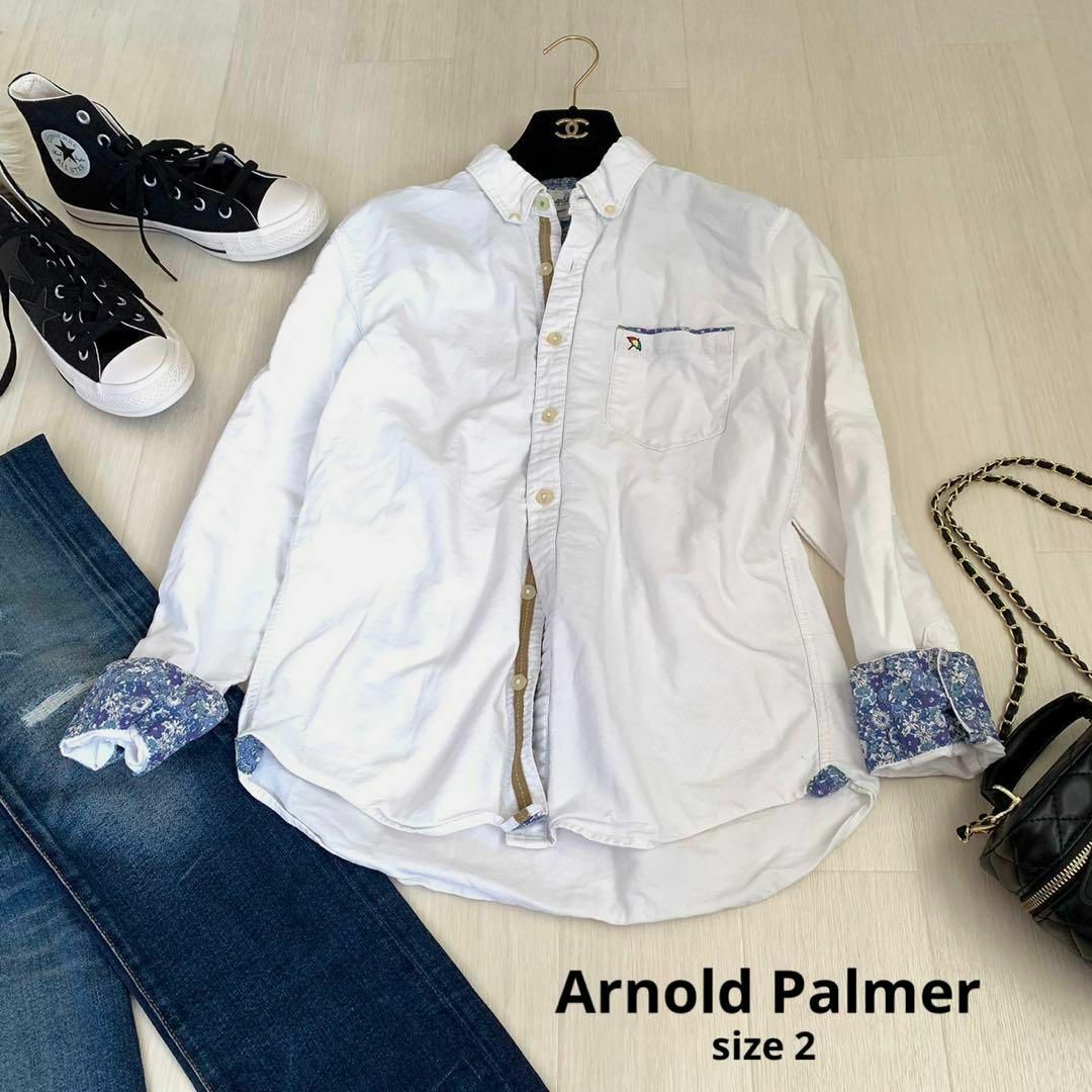 Arnold Palmer(アーノルドパーマー)のArnold Palmer アーノルドパーマ　花柄シャツ　シャツ　2サイズ レディースのトップス(シャツ/ブラウス(長袖/七分))の商品写真