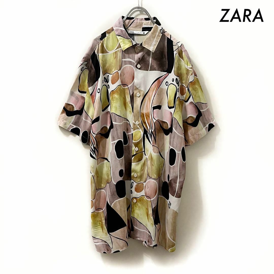 ZARA(ザラ)のZARA ザラ★総柄プリント 半袖シャツ オープンカラー メンズ メンズのトップス(シャツ)の商品写真