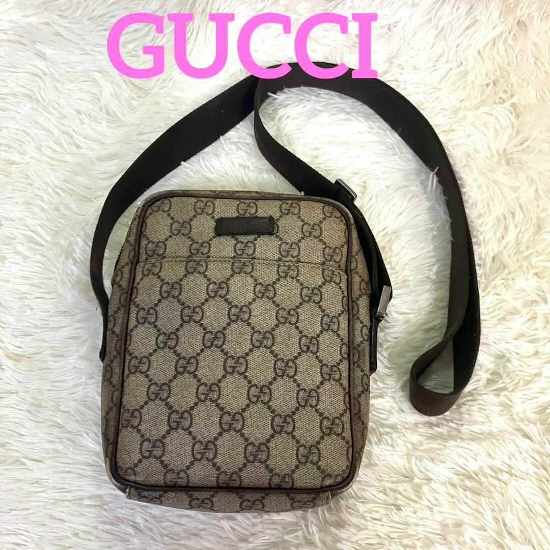 包装・送料無料 GUCCI ショルダーバッグ GG スプリーム ポーチ