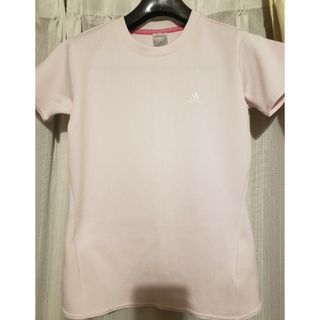 アディダス(adidas)の最終　美品　アディダス　Tシャツ　サラサラ　薄いピンク　L 小さめ(Tシャツ(半袖/袖なし))