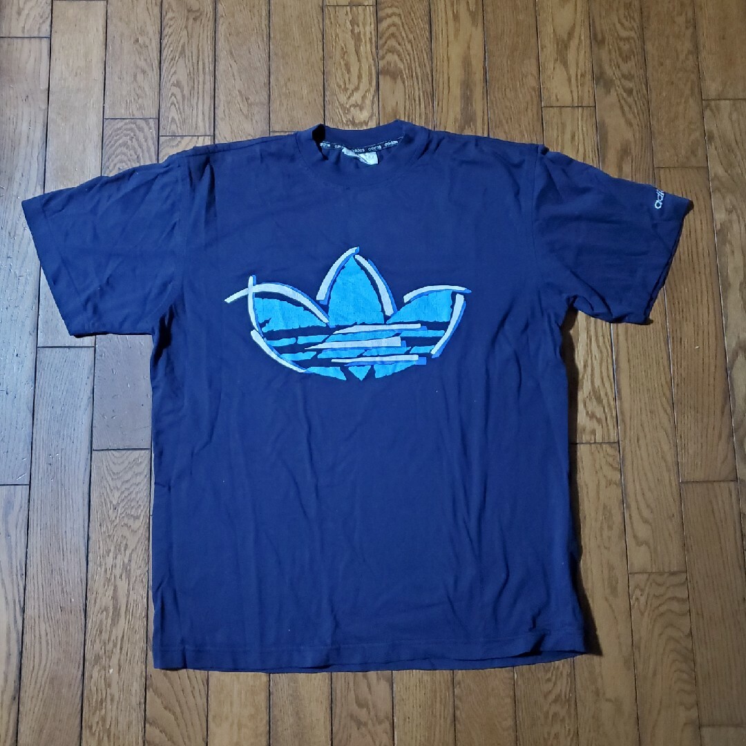 adidas(アディダス)のadidas◎ネイビービッグロゴTシャツ◎サイズL中古 メンズのトップス(Tシャツ/カットソー(七分/長袖))の商品写真