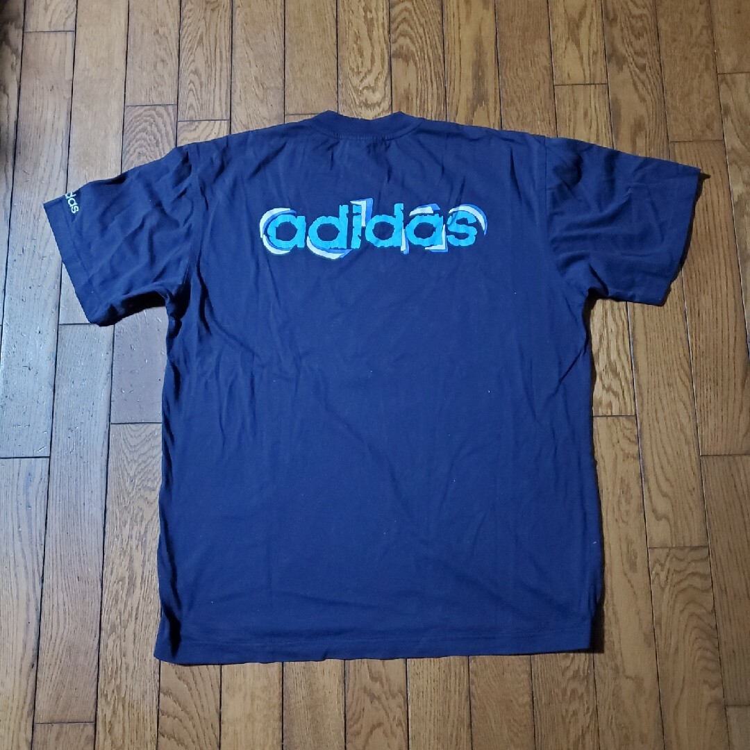 adidas(アディダス)のadidas◎ネイビービッグロゴTシャツ◎サイズL中古 メンズのトップス(Tシャツ/カットソー(七分/長袖))の商品写真