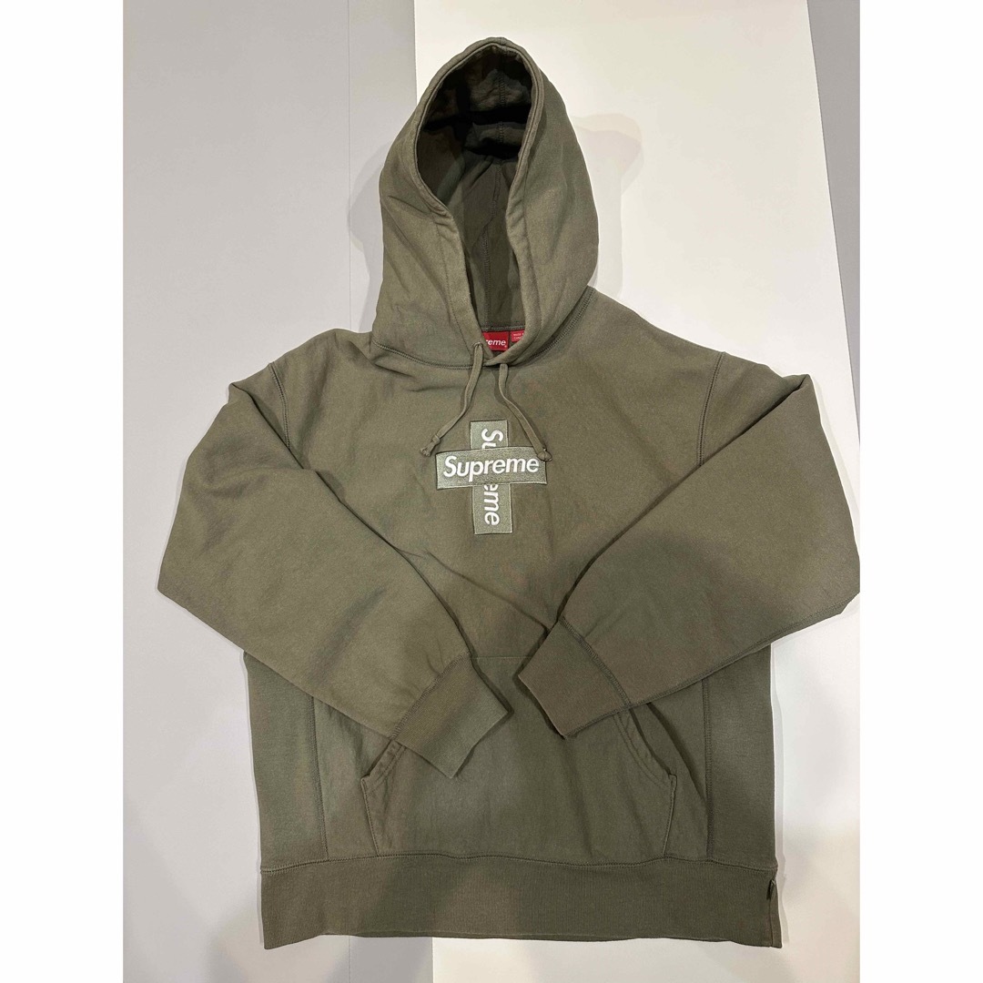 新品　supreme Cross Box Logo Hooded  オリーブ　L