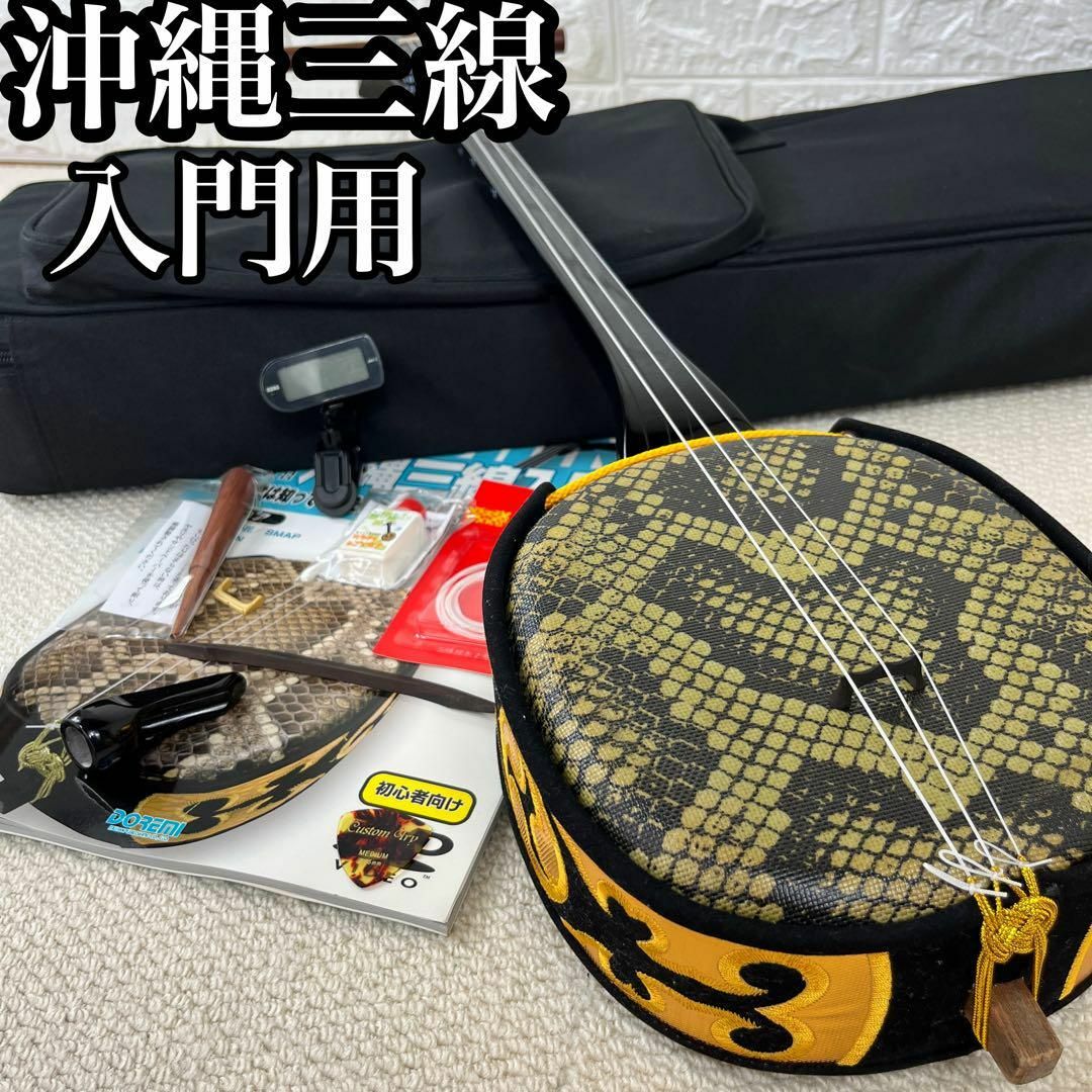 売上特価 沖縄三線 和楽器 人工皮 ナイロン ソフトケース付き 初心者