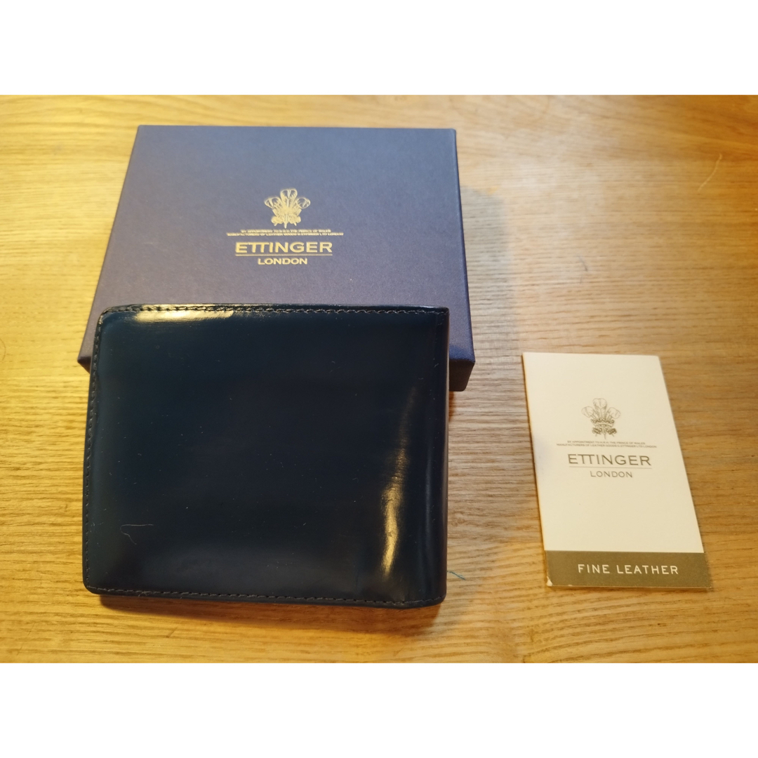 ETTINGER - 美品エッティンガー 二つ折り 財布 ブルー イエロー カード