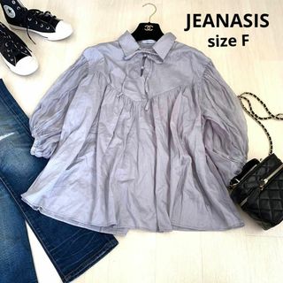 ジーナシス(JEANASIS)のJEANASIS ジーナシス　ボウタイブラウス　ブラウス　Fサイズ　ブルー(シャツ/ブラウス(長袖/七分))