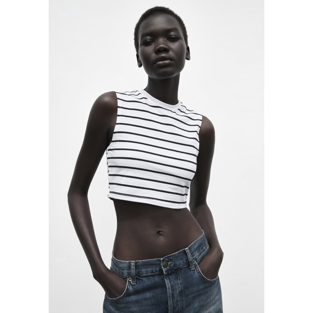 ZARA 【新品/未着用】ZARA クロップドコットンTシャツ クロップドトップスの通販 by *selet shop*|ザラならラクマ zara barbie デニムクロップトップ XS