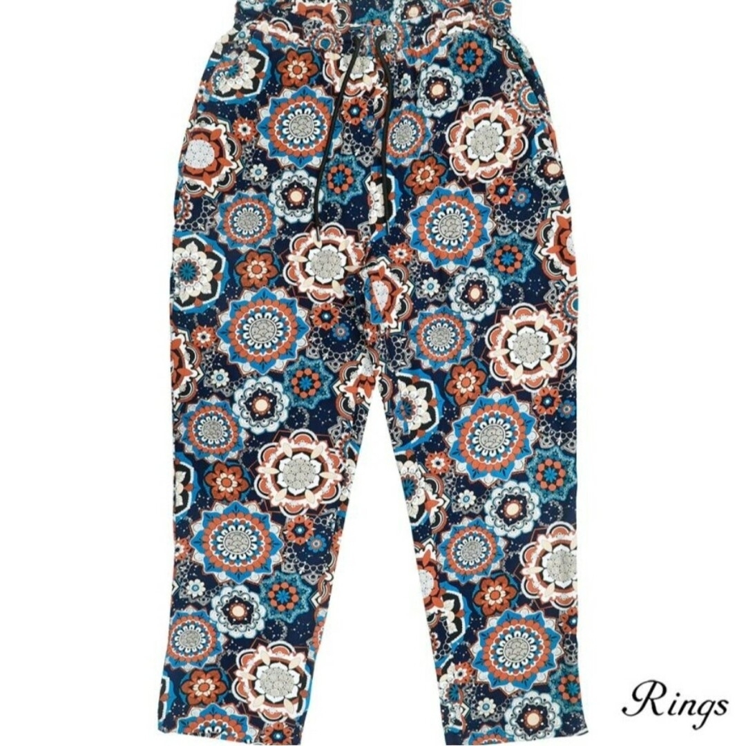 【新品】Rings アンティークフラワー柄 レーヨンシャツとパンツのセットアップシャツ